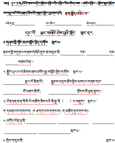 2014年毕业班藏语文中考模拟题答题卡（中拉珍）.jpg