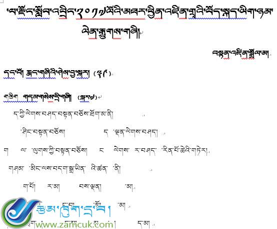 2017年岗巴县中学中考藏语文模拟考试试卷（旦增卓玛）