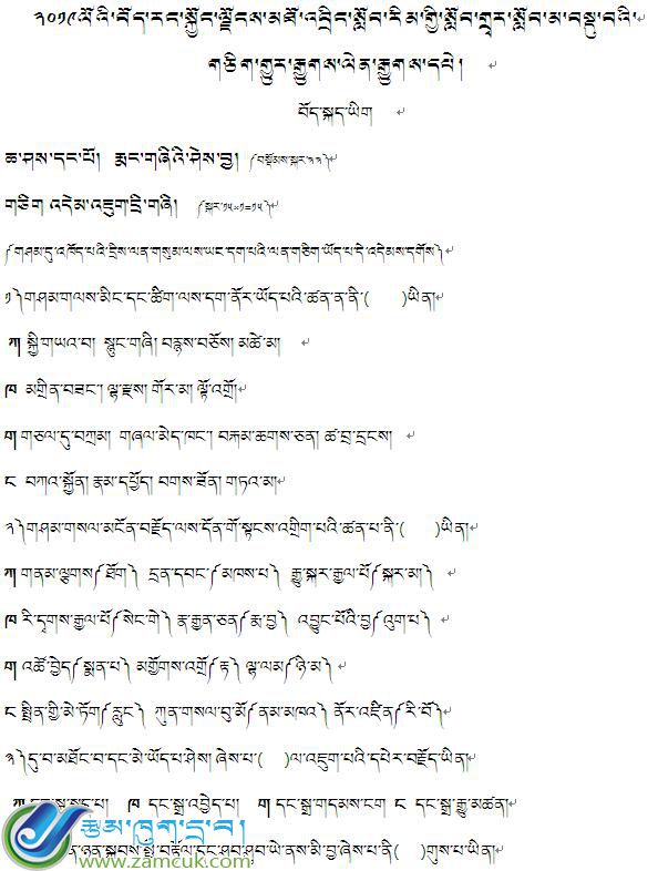 2019年初中毕业班中考藏语文模拟考试试卷