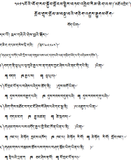 2012年藏语文中考真题