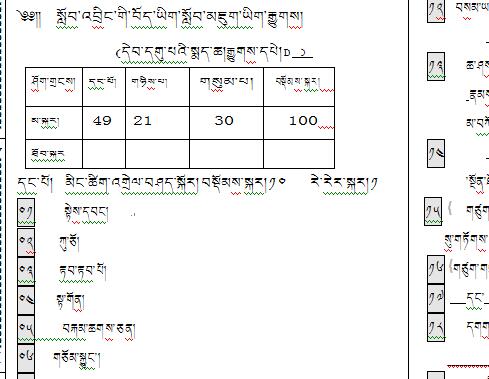 九年级下学期藏语文期末考试试卷