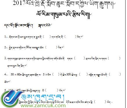 西藏那曲索县赤多乡小学三年级下学期数学下册期中考试试卷.jpg